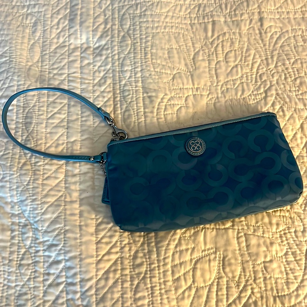 Coach Wristlet - Light Blue - VERY LIGHTLY USED!